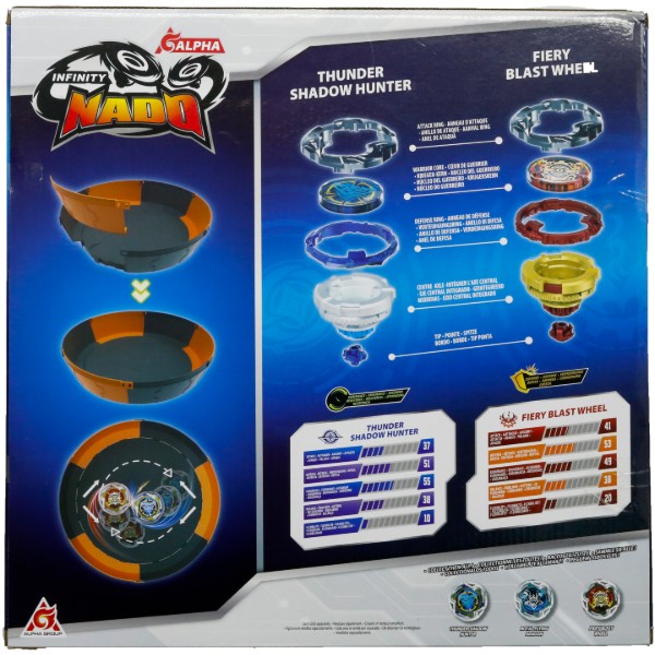 Фото - Набір дзиг Infinity Nado VII Power Battle Set Thunder Shadow Hunter vs Fiery Blast Wheel (EU664180)